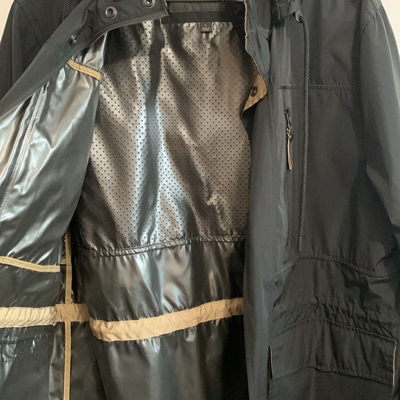 Marc New York Men's Hooded Wind Breaker Field Jacket Size L Black/Tan - Picture 4 of 4